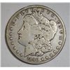 Image 1 : 1890-CC TAILBAR MORGAN DOLLAR FINE