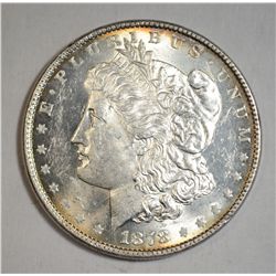 1878 7/8 TAIL FEATHER MORGAN DOLLAR MS-63, REVERSE IS PROOF LIKE