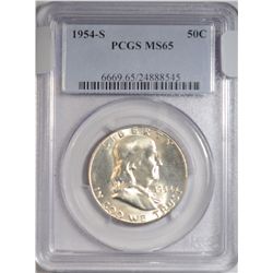 1954-S FRANKLIN HALF DOLLAR PCGS MS-65