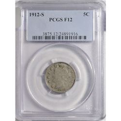 1912-S LIBERTY NICKEL PCGS F-12