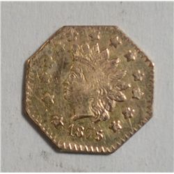 1875 $1 California Gold Breen Gillio 1127 R4 - XF Light Scuff Obverse