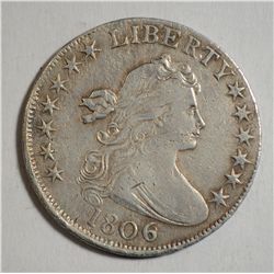 1806/9 (6 over inverted6) Overton-110 Bust Half, Very scarce overdate AU Details