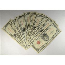 ( 10 ) TEN BETTER THAN AVERAGE U.S. $5.00 RED SEAL NOTES