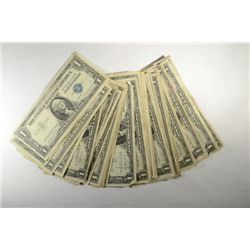 ( 40 ) FORTY AVERAGE UNCIRCULATED  $1.00 UNITED STATES SILVER CERTIFICATES