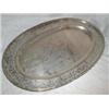 Image 1 : TÁLCA Eüst, ovális, peremén vésett növényi ornamentika, Pest, 1867-36 fémjellel, 1100 g 77000 186...