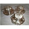 Image 1 : 6 darab kávéscsésze aljjal Ezüst, karéjos forma, üvegbetéttel, 1966 utáni fémjellel, 620 g 65000 201