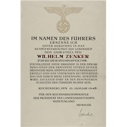 SUDETENLAND APPOINTMENT