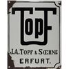 Image 1 : J. A. TOPF & SONS CREMATORIA MANUFACTURERS' PORCELAIN SIGN