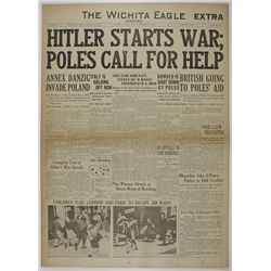 "HITLER STARTS WAR, POLES CALL FOR HELP"