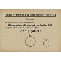 HITLER ELECTION AND ANSCHLUSS BALLOT