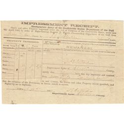 SLAVE IMPRESSMENT RECEIPT