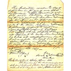 SLAVE BILL OF SALE 1849