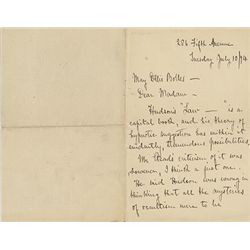 EARLY HYPNOTISM LETTER