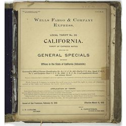 1910 WELLS FARGO SAN FRANCISCO TARIFF LIST
