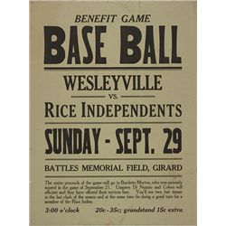 EARLY BASEBALL POSTER