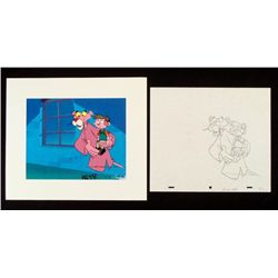Animation Pink Panther Cel Bkgd Original Puppet Drawing