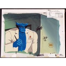 Signed Stan Lee Orig Animation Cel Background X-Men Art