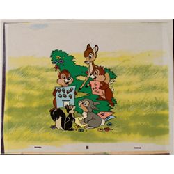 Production Bambi Math Orig Cel Animation Background Art