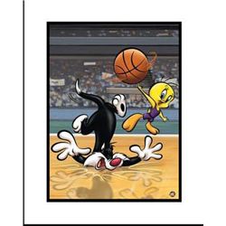 Looney Tunes Sylvester and Tweet Basketball Orig Giclee