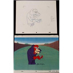 Dastardly Orig Animation Cel Background Drawing Signed