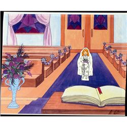 Original Animation Cel Bride Walking Down Aisle