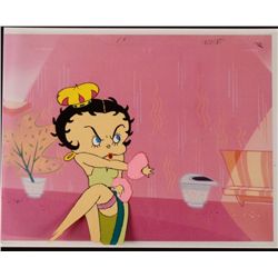 Original Betty Boop Cel Background Animation Anxious