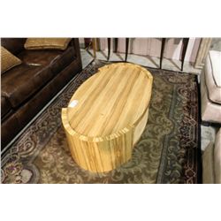 SOLID WOOD OVAL COFFEE TABLE