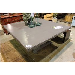 SELDA DOWNTOWN SQUARE GREY WOOD DINING TABLE