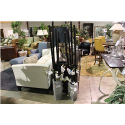 2 GLASS VASES WITH BAMBOO & ORCHID