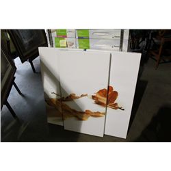 MARIN GALLERIES 3 PIECE CANVAS PAINTED LEAF