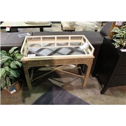 BAKER IVORY GLASS DRINK TABLE