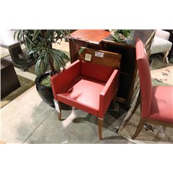 SELVA RED LEATHER TRADITIONAL ARM CHAIR