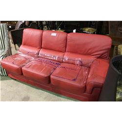 GAMMA RED LEATHER SINGLE ARM HIDA BED
