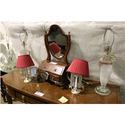 MAITLAND SMITH JEWELLRY BOX & 4 TABLE LAMPS
