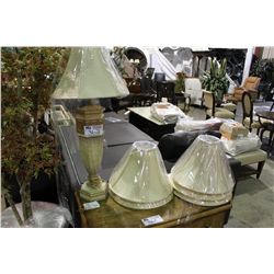 ANTIQUED TABLE LAMP & SHADES