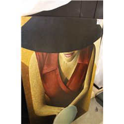 LARGE OIL ON CANVAS MODERN ART PAINTING