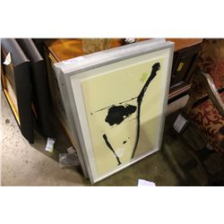 3 FRAMED ARTWORKS 2 WITH BROKEN GLASS