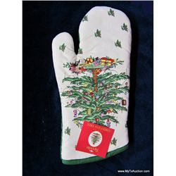 Oven Mitt (Christmas Tree Pattern-Linen)