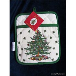 Pot Holder (Christmas Tree Pattern-Linen)