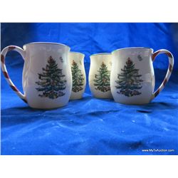 Christmas Tree Candy Cane Mugs (set of 4)