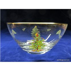 9" Clear Glass Christmas Tree Salad Bowl