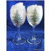 Image 1 : 13 oz. Wine Glasses w/ Gold Rim (Set of 2)