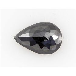 Jet Black Color AA Pear Brilliant 2.76CTW Loose Black D