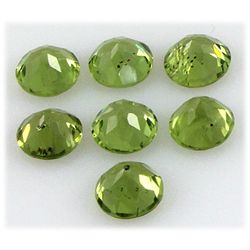 Peridot 9.92 ctw Loose Gemstone 7mm Round Cut