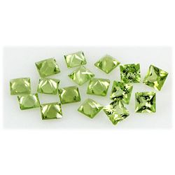 Peridot 5.63 ctw Loose Gemstone 4x4mm Princess Cut