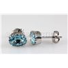 Image 2 : Simple 9.41CTW Stud Blue Zircon Silver Earring