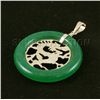 Image 2 : 24.00ctw Good Fortune Dragon Jade Silver Pendant