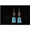 Image 1 : 59.77ctw Elegant Dangling Turquoise Silver Earring