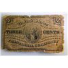 Image 2 : 1863 3 CENTS Fractional US Currency Rare