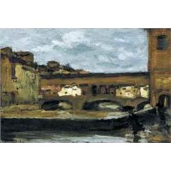 Fényes Adolf (1867-1945), Firenze, a Ponte Vecchio esoben